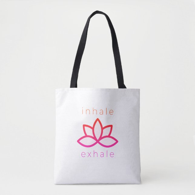 Inhale exhale yoga sac fourre-tout avec fleur de l (Devant)