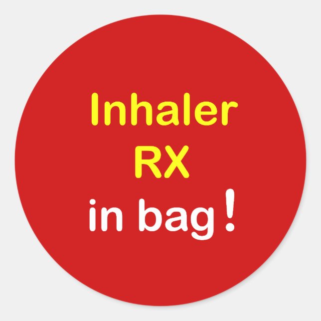 INHALER in Tasche. Runder Aufkleber (Vorderseite)
