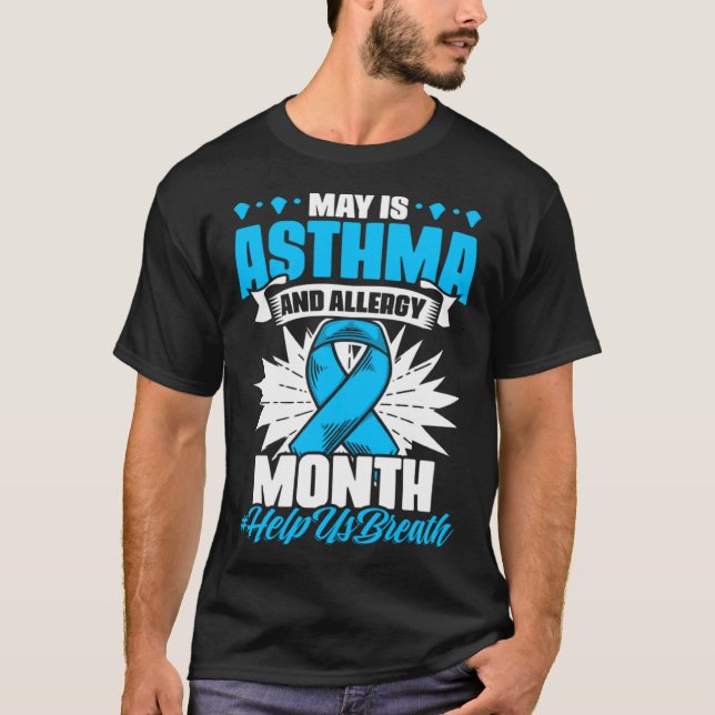Inhaler Respiratory May Is Asthma And Allergy Awar T-Shirt (Vorderseite)