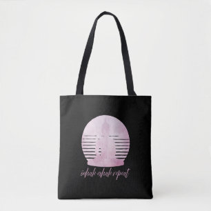 Inhalieren der Exhale Wiederholung rosa Tasche
