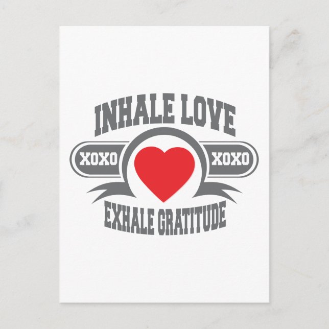 Inhalieren der Liebe, Dankbarkeit ausüben Postkarte (Vorderseite)