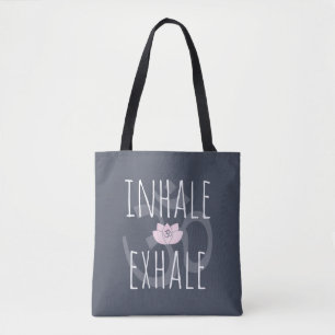 Inhalieren Exhale Om Pink Lotus Blume Tasche