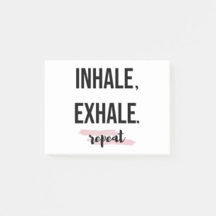 Inhalieren Exhale Wiederholen T - Shirt Yoga Quote Post-it Klebezettel