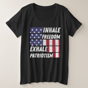 Inhalieren Freiheit Exhale Patriotismus - Patriot Große Größe T-Shirt