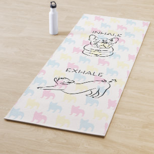 Inhalieren Sie ausatmen französische Bulldogge Yogamatte