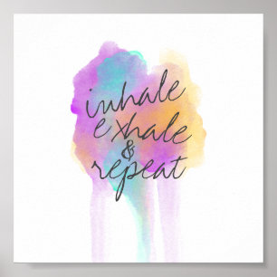 Inhalieren Sie einen Ausatmungsposter auf Aquarell Poster