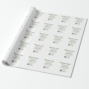 Inhaltsstoffe geben den Namen der Produkt-Gewichts Geschenkpapier