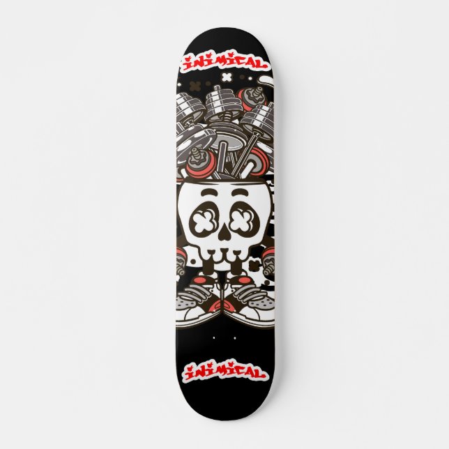 Inimical Barbell Skull Skateboard (Vorne)