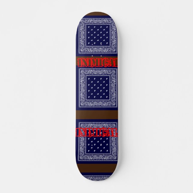 Inimical Blue Paisley  Skateboard (Vorne)