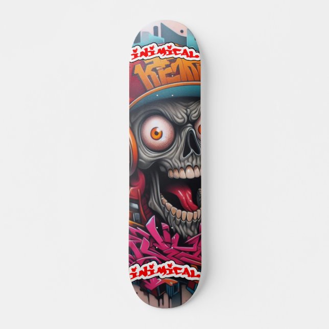 Inimical Illin' Skully Skateboard (Vorne)