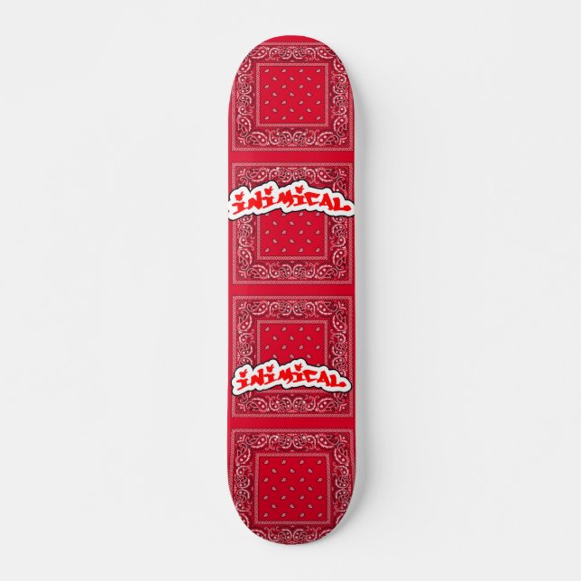 Inimical Red Paisley Skateboard (Vorne)