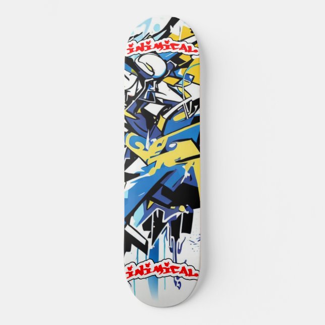 Inimical Wildstyle Graffiti Abstrakt Skateboard (Vorderseite)