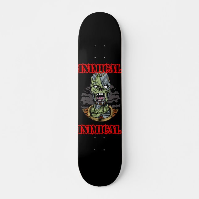 Inimical Zombie Skull Skateboard (Vorne)