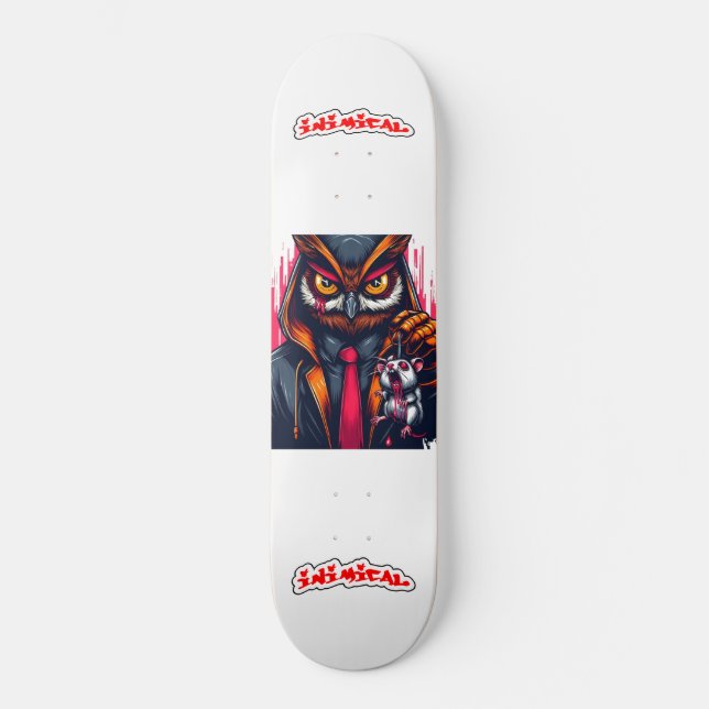 Inimikal Apex Predator Series Red Owl X Skateboard (Vorderseite)
