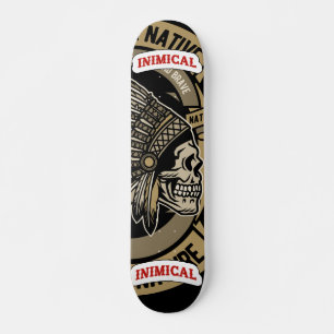 Inimikal True West Native American Headdress Skull Skateboard