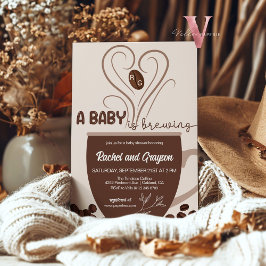 Initial A Baby ist das Brewing Coffee Shower Einla Einladung