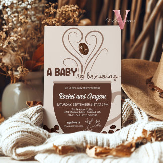 Initial A Baby ist das Brewing Coffee Shower Einla Einladung