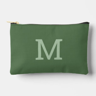 Initial-Accessoires-Packstück mit grüner Monogramm Zubehörtasche