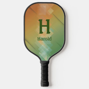 Initial ändern, Name Grün zu braun hinzufügen Pickleball Schläger