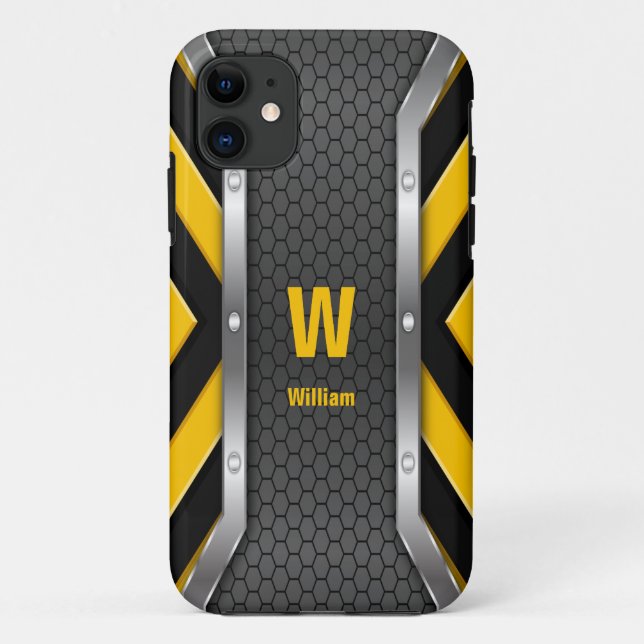 Initial ändern, Name hinzufügen (löschen), Gelbe S Case-Mate iPhone Hülle (Rückseite)