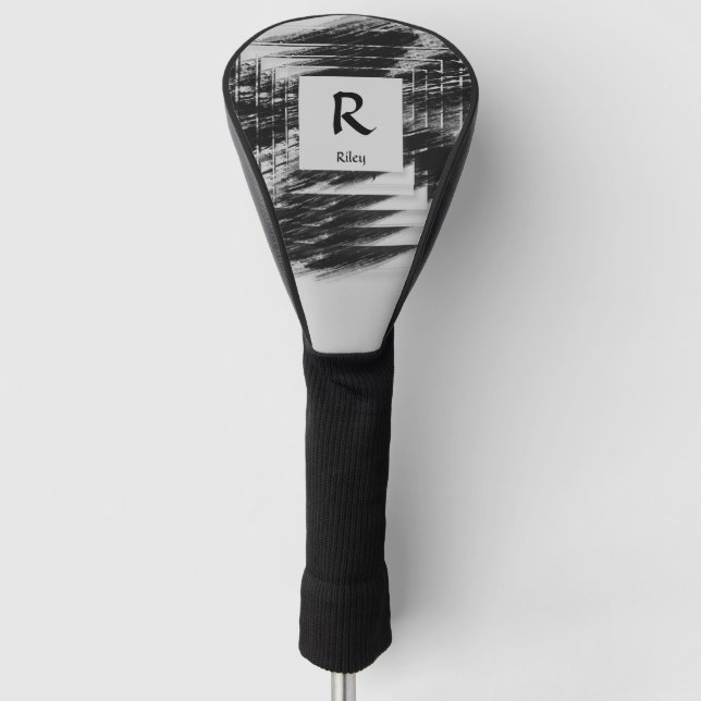 Initial ändern, Name hinzufügen (löschen), Schwarz Golf Headcover (Vorderseite)