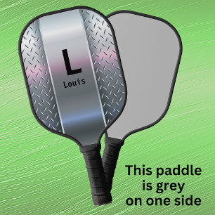 Initial ändern, Name hinzufügen, Metallaussehen Pickleball Schläger