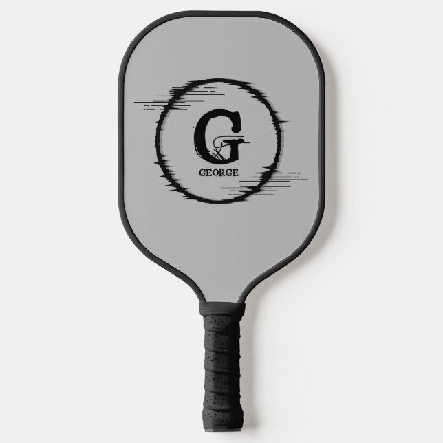 Initial ändern, Namensverzerrtes Circle-Skript hin Pickleball Schläger (Vorderseite)