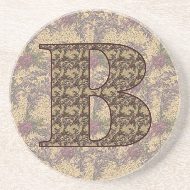 Initial-B-Elegant Sandstein Untersetzer (Vorne)
