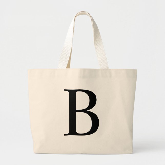 Initial B Jumbo Tote Bag Stoffbeutel (Vorne)