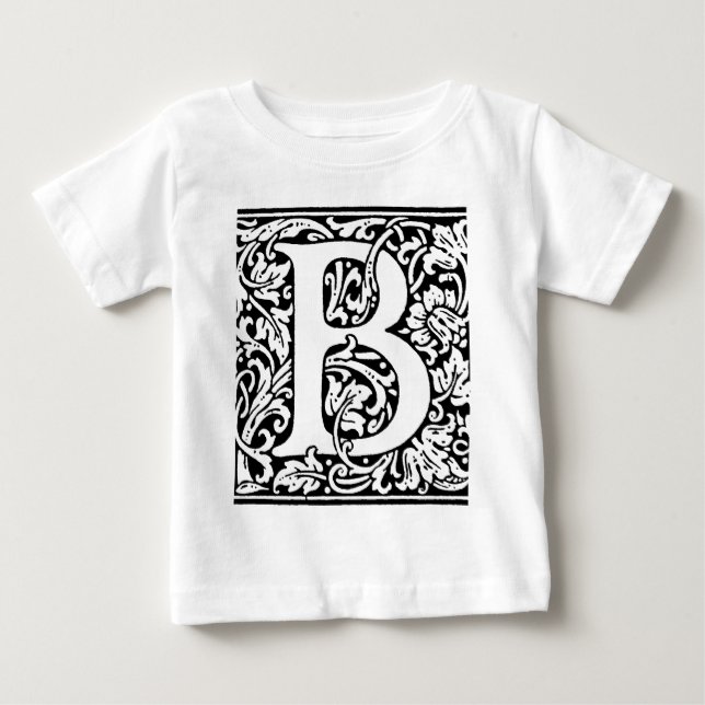 Initial B Monogramm. Muster für benutzerdefinierte Baby T-shirt (Vorderseite)