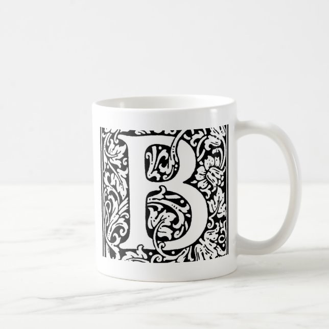 Initial B Monogramm. Muster für benutzerdefinierte Kaffeetasse (Rechts)