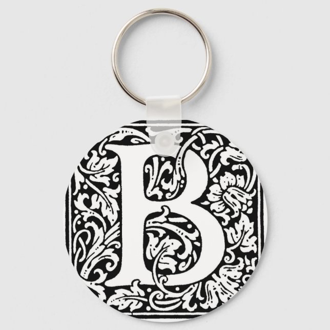 Initial B Monogramm. Muster für benutzerdefinierte Schlüsselanhänger (Vorderseite)