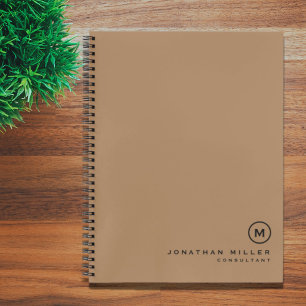 Initial beruflich Black Tan Monogram Notizbuch