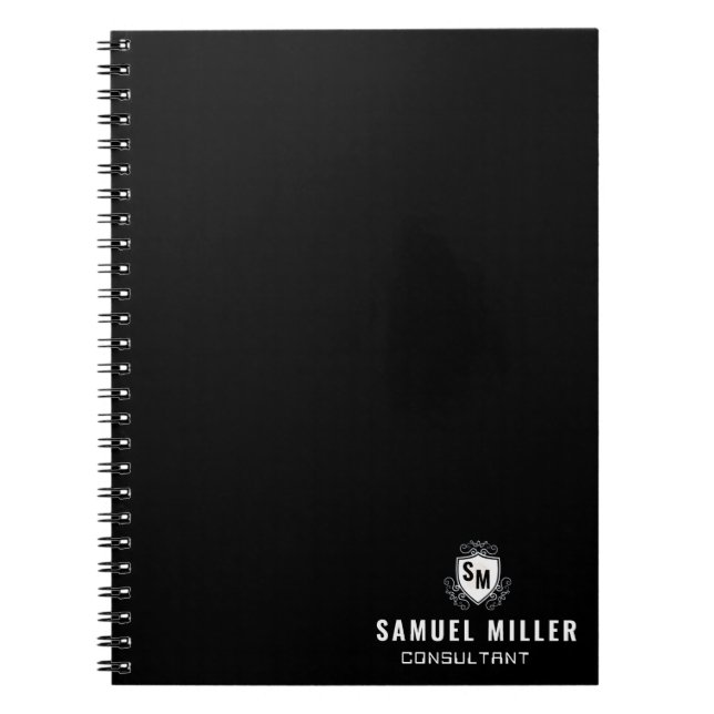Initial Black and White Professional Monogram  Notizblock (Vorderseite)