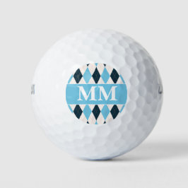 Initial blau-weiße Monogramm Golfball