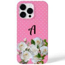 Initial Boho Pink Polka Punkte mit floralen l Girl