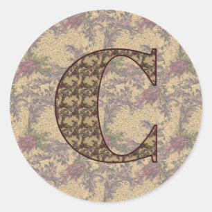 Initial-C-Elegant Runder Aufkleber