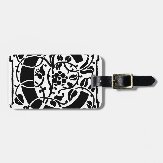 Initial C Monogramm. Maßgeschneidertes Muster für  Gepäckanhänger (Vorderseite horizontal)