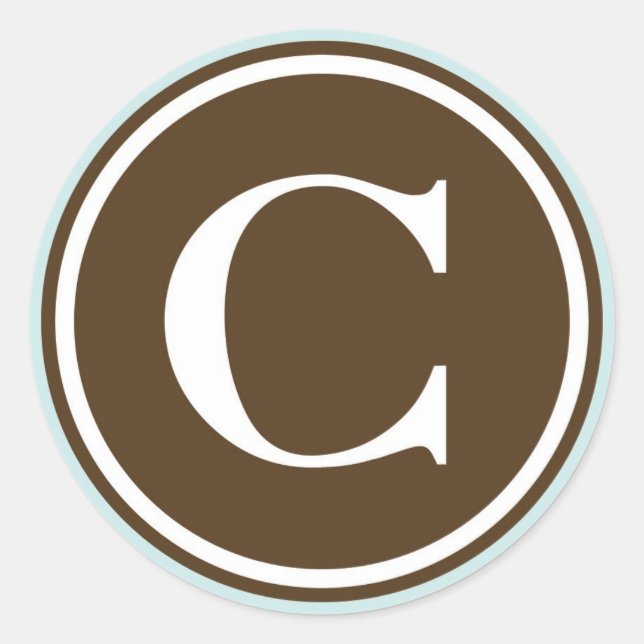 Initial-C-Monogramm-Siegel-Gastgeschenk Runder Aufkleber (Vorderseite)