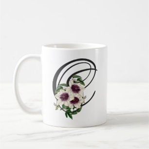 Initial C, Vintag Clematis Kaffee Tasse