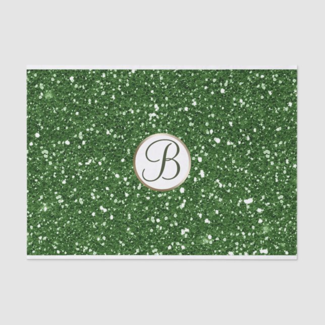 Initial Custom Glitzer Sparkle Glam Monogram Seidenpapier (Vorderseite)