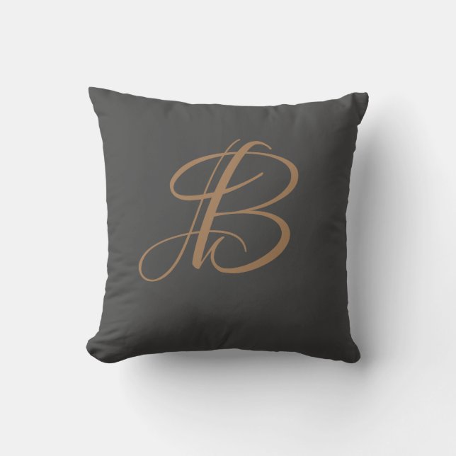 Initial Custom Letter B Monogram Kissen (Vorderseite)