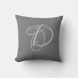 Initial Custom Letter D Monogram Kissen