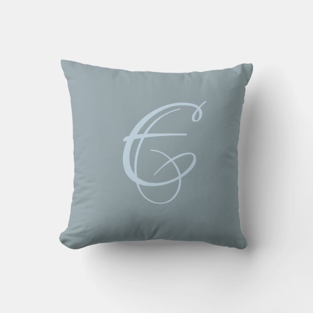 Initial Custom Letter E Monogram Kissen (Vorderseite)