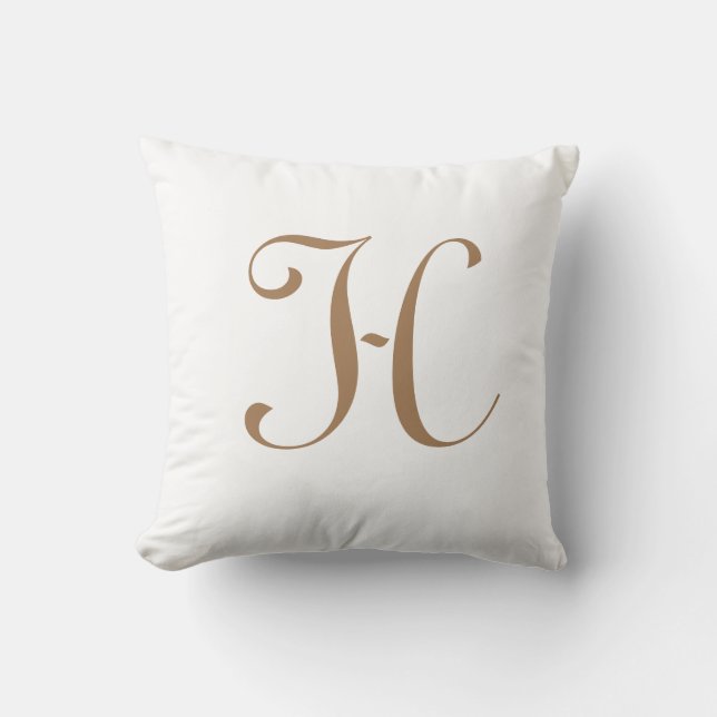 Initial Custom Letter H Monogram Kissen (Vorderseite)