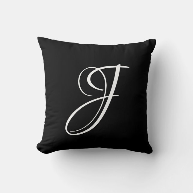 Initial Custom Letter J Monogram Kissen (Vorderseite)