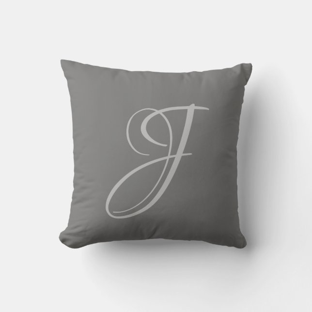 Initial Custom Letter J Monogram Kissen (Vorderseite)