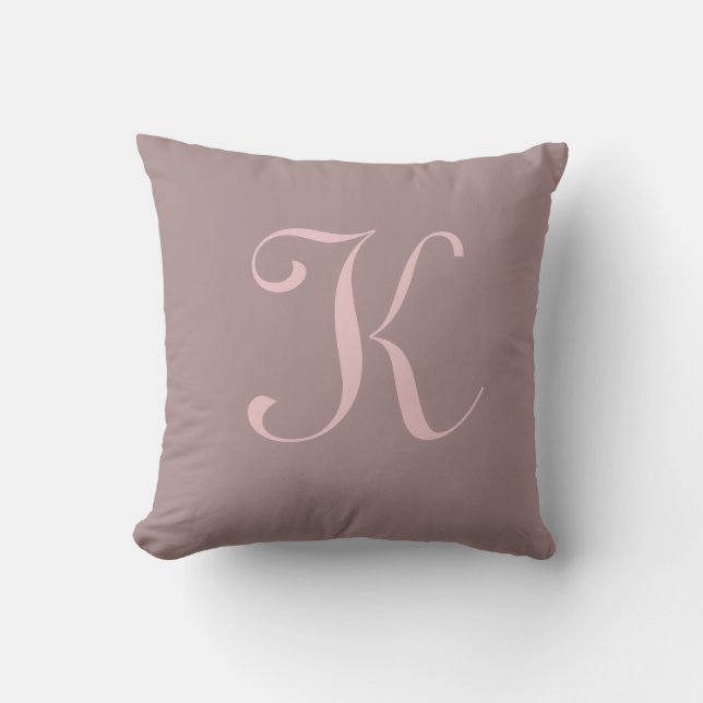 Initial Custom Letter K Monogram Kissen (Vorderseite)