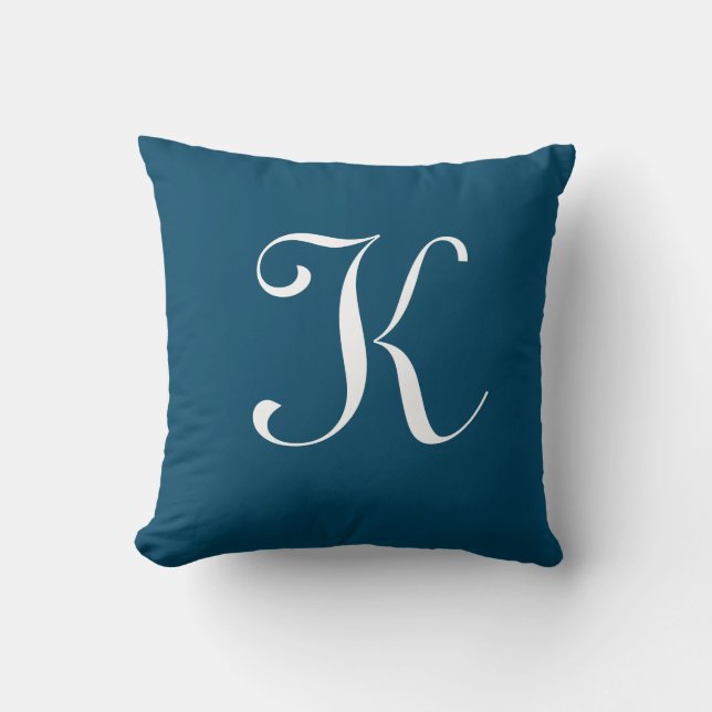Initial Custom Letter K Monogram Kissen (Vorderseite)