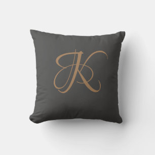 Initial Custom Letter K Monogram Kissen
